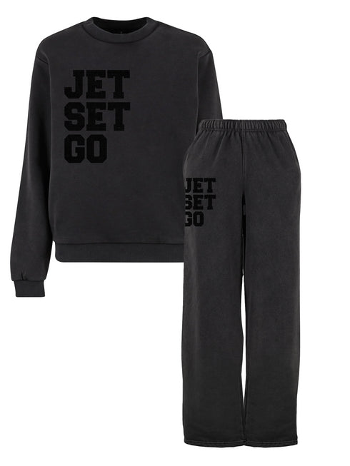 Jogger Washed Wide Leg Jet Set Go Black Velvet